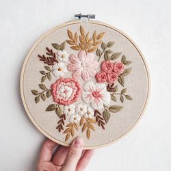 elizabeth floral hand embroidery pdf pattern floral wreath embroidery pattern
