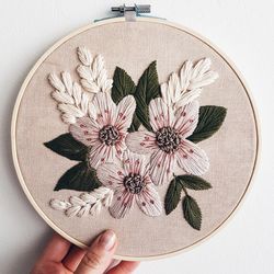 charlotte floral hand embroidery pdf pattern floral wreath embroidery pattern
