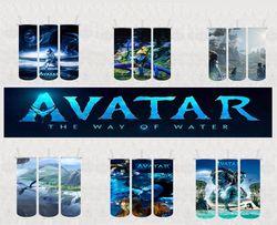 6 Designs Avatar 2 Tumbler Bundle, The Way Of Water Png, Straight Tumbler Wrap Png
