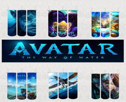 6 Designs Avatar 2 Tumbler Bundle, The Way Of Water Png, Straight Tumbler Wrap Png