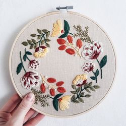 harper floral hand embroidery pdf pattern floral wreath embroidery pattern