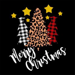 Merry Christmas Tree Svg, Christmas Svg, Merry Christmas Svg, Star Svg, Pinetree Svg, Leopard Tree Svg, Plaid Tree Svg,
