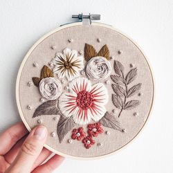 emma floral hand embroidery pdf pattern floral wreath embroidery pattern