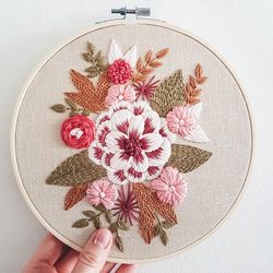 scarlett floral hand embroidery pdf pattern floral wreath embroidery pattern