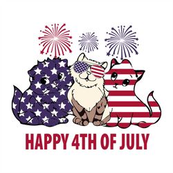 Happy 4th of july adorable cats svg, independence day svg, 4th of july svg, cats svg, adorable cats svg, patriotic svg,
