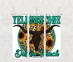 Yellowstone Cow Skull Sunflower Tumbler Template Sublimation Designs Download