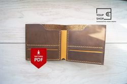 Leather simple bifold wallet pattern PDF
