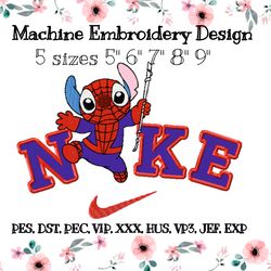 Nike embroidery design Stitch spiderman
