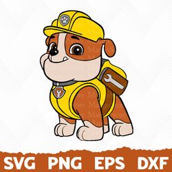 Rubble svg, Rubble Paw Patrol svg, Paw Patrol svg, Dog Patrol svg, Patrol Dog png, Dog Patrol logo, Cartoon Dog SVG