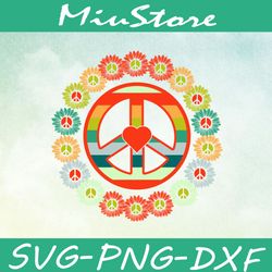 awesome flower power i peace svg, sunflower hippie logo svg,png,dxf,cricut