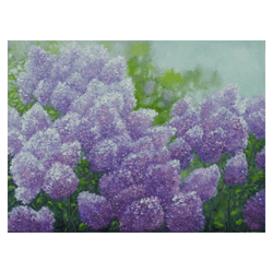 Lilac Painting Flowers Original Art Oil painting on canvas 24"x32" by KseniaDeArtGallery