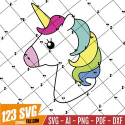 Unicorn svg, unicorn face svg, unicorn birthday svg, unicorn vector, unicorn clipart, popular, Cut Files, Cricut, Silhou