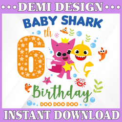 Shark 6th Birthday Svg, Boy Birthday Shark Svg Dxf Eps, Boy sixth Birthday Clipart, six Year Old, Baby, Shark, 6th Birth