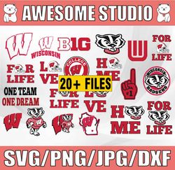 Wisconsin Badgers football svg,sport svg, football svg, silhouette svg, cut files, College Football svg, ncaa l