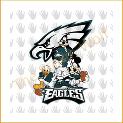 Eagles with mickey and donald svg, sport svg, mickey svg, donald svg, mickey lovers, philadelphia eagles svg, eagles svg