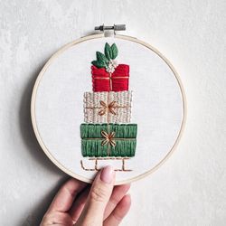 christmas gifts_2 hand embroidery pdf pattern botanical embroidery pattern