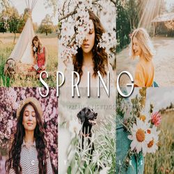 soft moody vibrant spring lightroom presets, best photography presets, outdoor portrait preset mobile