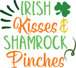 Irish Kisses Shamrock Svg, St Patrick's Day Svg, Shamrock Svg, St Patricks svg, Lucky Svg File Cut Digital Download