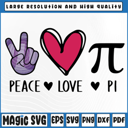 Peace Love Pi Svg, Math Love Pi Day svg, Mathematics Math Teachers, Pi Symbol svg png, Pi Day svg, Digital Download