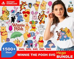 1500 file Winnie The Pooh svg eps png, Winnie The Pooh bundle SVG , for Cricut, vector file, digital , Instant Download