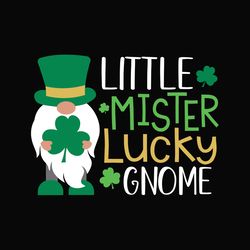 Gnome Little Mister Svg, St Patrick's Day Svg, Shamrock Svg, St Patricks svg, Lucky Svg File Cut Digital Download