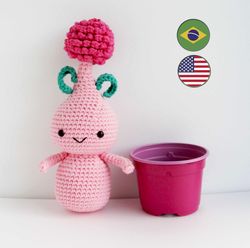 Crochet Pattern Flower Onion Allium Bulb Doll. DIY Amigurumi Toy Crochet Pattern, PDF file digital download.