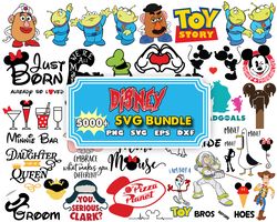 5000 Bundle Svg Png Dxf, Cricut Mickey Minnie SVG, Frozen svg, Disney Svg Cricut Printable Clipart Silhouette