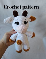 Crochet Cow plush pattern pdf, chunky cow plushies