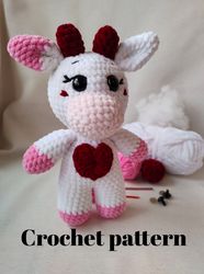 Crochet Cow pattern pdf, chunky pink cow plushies