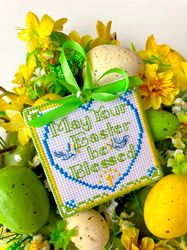 MAY YOUR EASTER BE BLESSED Ornament cross stitch pattern PDF by CrossStitchingForFun, Instant download