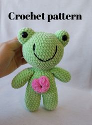 Crochet Frog plush pattern pdf, cute frog pattern