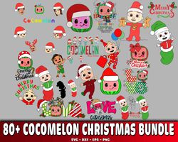 80 file Cocomelon christmas bundle SVG, Cocomelon christmas svg eps png dxf, for Cricut, vector file , digital, file cut