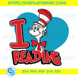 I Love Reading Svg, Dr Seuss Svg, The Cat In The Hat Svg, Dr Seuss Cat Svg, The Cat Svg, Reading Svg, Catinthehat Svg,
