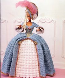 PDF Crochet Pattern for Barbie Doll - 1775 French Court Dress - Collector Costume