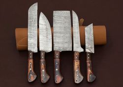 Handmade Damascus Steel Knife Chef Kitchen Set Chef Knives Set Gift for Her,Valentines Gift,Camping Knife for Him