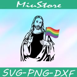 Pride Jesus LGBT SVG,png,dxf,cricut