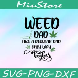 Weed Dad Like A Regular Mom Only Way Higher SVG, Cannabis Dad SVG,png,dxf,cricut