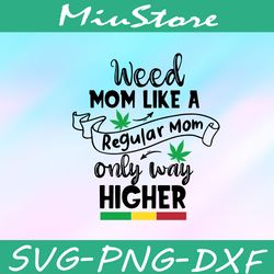 Weed Mom Like A Regular Mom Only Way Higher SVG, Cannabis Mom SVG,png,dxf,cricut