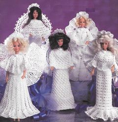 Fashion Doll Angels Dress Barbie Vintage Crochet Pattern PDF Fashion Doll size 11 1/2 inches