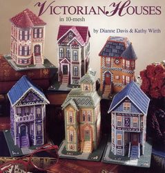 Victorian Houses Plastic Canvas Vintage cross stitch pattern PDF Classic Holiday Designs Instant Downloa