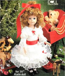 Merrie Christmas Doll Vintage Crochet Pattern PDF Crocheted Dress for 14 inches Katie Doll