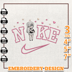 Pink Nike Logo Embroidery Design Digital Download Files