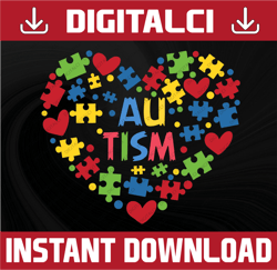 Autism Heart SVG / Cut Files / Cricut / Clip art / Autism Awareness SVG / Printable / Vector / Autism SVG
