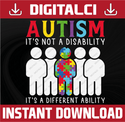 Autism SVG | | Not A Disability Different Ability | Cricut Cutting File Printable Clipart Vector Digital Dxf Png Eps Ai