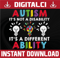 Autism SVG | Lights | Not A Disability Different Ability | Cricut Cutting File Printable Clipart Vector Digital Dxf Png
