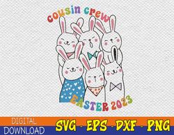 Matching Easter, Rainbow Bunny, Cousin Crew Easter svg, Baby Easter svg, Cute Bunny Svg, Eps, Png, Dxf, Digital Download