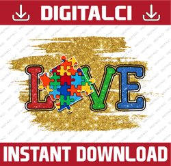 Autism Love PNG, Autism, Autism Sublimation Design,  Autism Digital Download,  Autism Awareness,  Puzzle Piece Art,  Sti