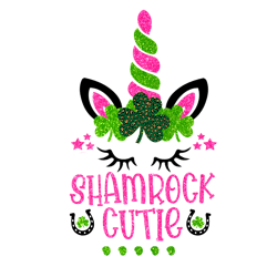 Shamrock Cutie Unicorn Png, St Patrick's Day Png, Shamrock Png, St Patricks Png, Lucky Png File Cut Digital Download
