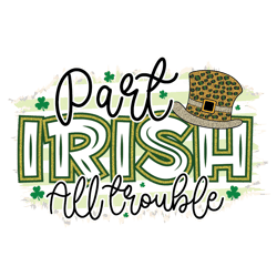 Part Irish Shamrock Png, St Patrick's Day Png, Shamrock Png, St Patricks Png, Lucky Png File Cut Digital Download