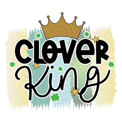 Clever King Shamrock Png, St Patrick's Day Png, Shamrock Png, St Patricks Png, Lucky Png File Cut Digital Download